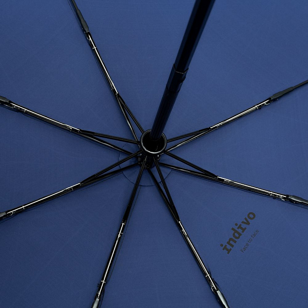 Складной зонт doubleDub, синий с логотипом в Москве заказать по выгодной цене в кибермаркете AvroraStore
