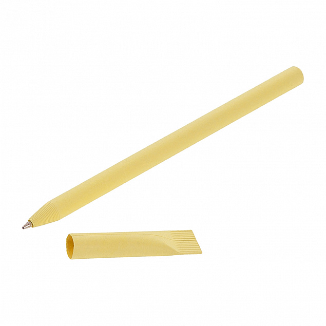 Эко ручка, желтая с логотипом в Москве заказать по выгодной цене в кибермаркете AvroraStore