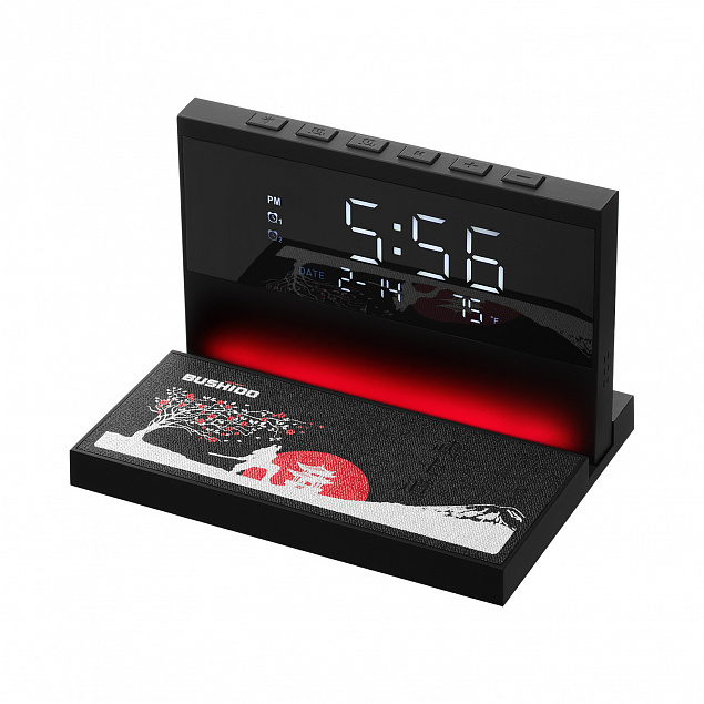 Настольные часы с беспроводной зарядкой 15W, Glory с логотипом в Москве заказать по выгодной цене в кибермаркете AvroraStore