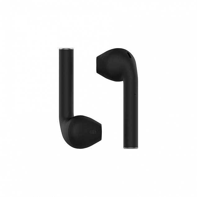 Наушники беспроводные с зарядным боксом TWS AIR SOFT, цвет черный  с логотипом в Москве заказать по выгодной цене в кибермаркете AvroraStore