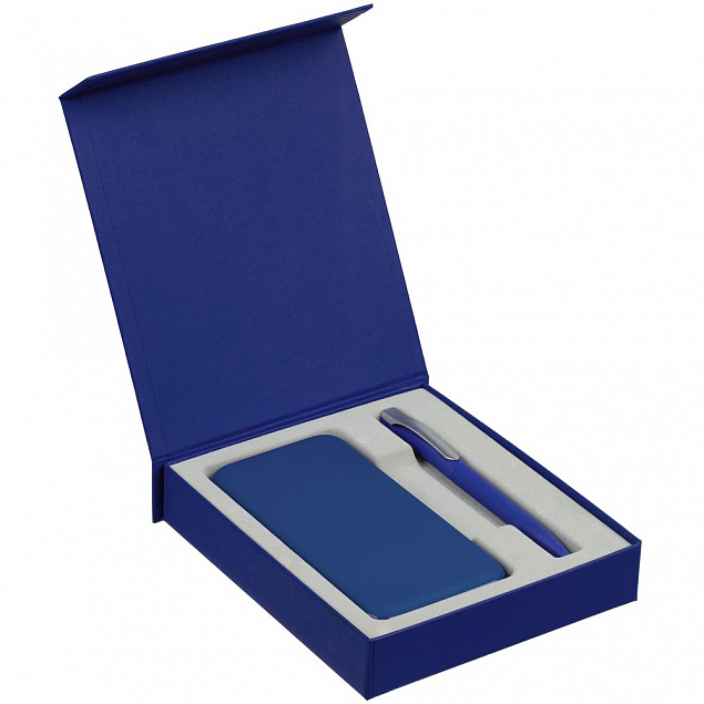 Коробка Rapture для аккумулятора 10000 мАч и ручки, синяя с логотипом в Москве заказать по выгодной цене в кибермаркете AvroraStore