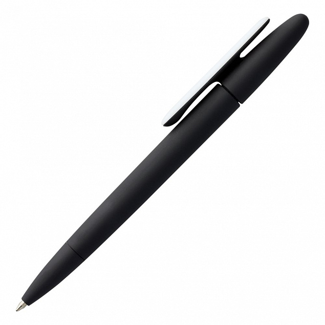 Ручка шариковая Prodir DS5 TRR-P Soft Touch, черная с белым с логотипом в Москве заказать по выгодной цене в кибермаркете AvroraStore