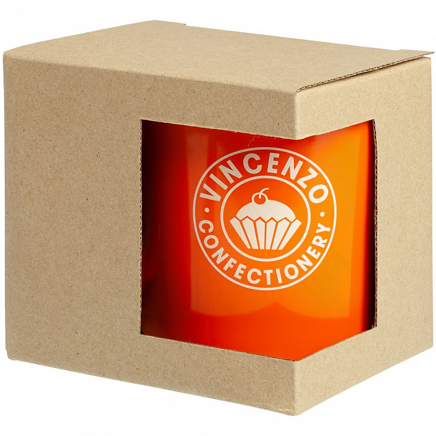 Коробка для кружки с окошком, крафт с логотипом в Москве заказать по выгодной цене в кибермаркете AvroraStore