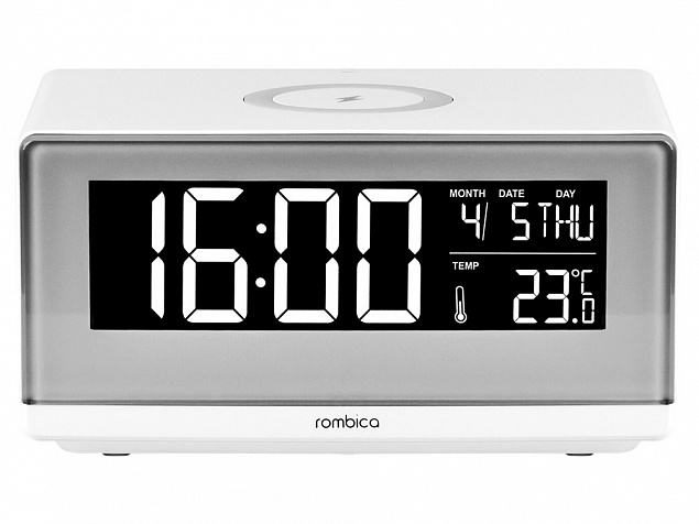 Часы с беспроводным зарядным устройством Timebox 2 с логотипом в Москве заказать по выгодной цене в кибермаркете AvroraStore