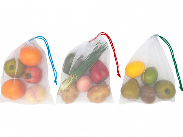 Набор сетчатых сумок из вторичного ПЭТ Trio с логотипом в Москве заказать по выгодной цене в кибермаркете AvroraStore