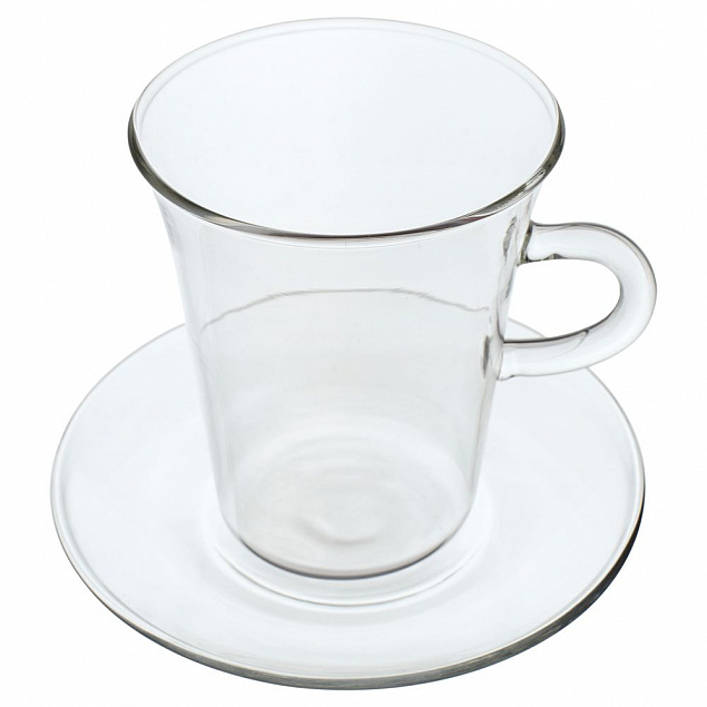 Чашка с блюдцем Glass Duo с логотипом в Москве заказать по выгодной цене в кибермаркете AvroraStore