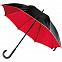 Зонт-трость Downtown, черный с красным с логотипом в Москве заказать по выгодной цене в кибермаркете AvroraStore