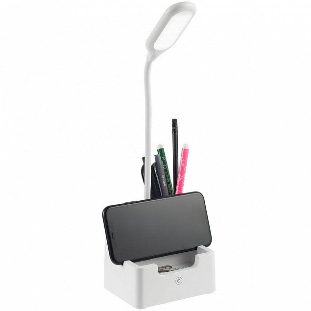 Настольная лампа с подставкой для ручек tidyFlex, белая с логотипом в Москве заказать по выгодной цене в кибермаркете AvroraStore