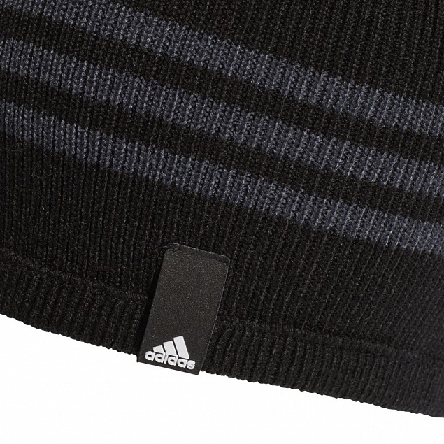 Шапка Tiro Beanie, черная с серым с логотипом в Москве заказать по выгодной цене в кибермаркете AvroraStore