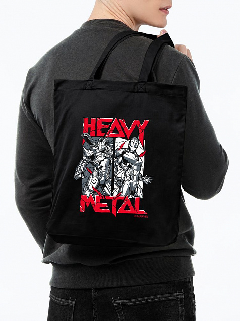 Холщовая сумка Heavy Metal, черная с логотипом в Москве заказать по выгодной цене в кибермаркете AvroraStore