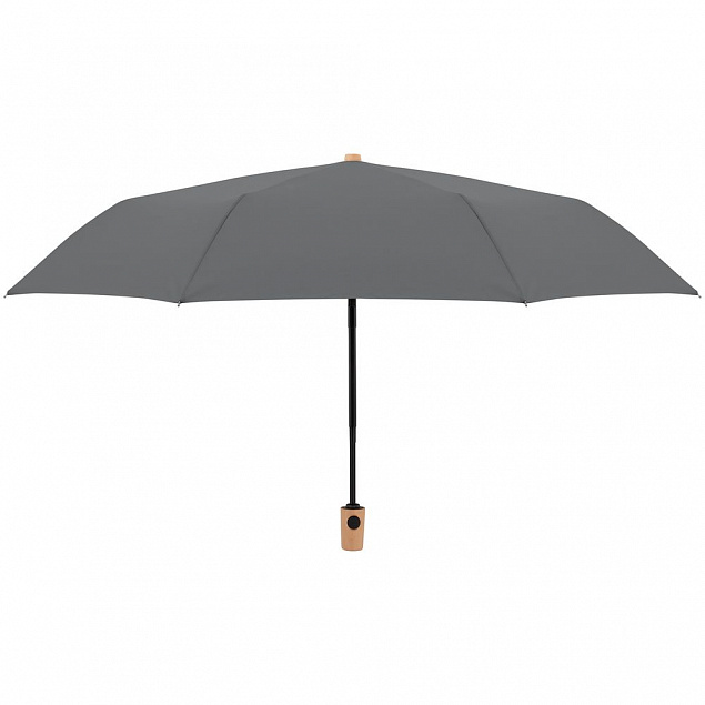 Зонт складной Nature Magic, серый с логотипом  заказать по выгодной цене в кибермаркете AvroraStore