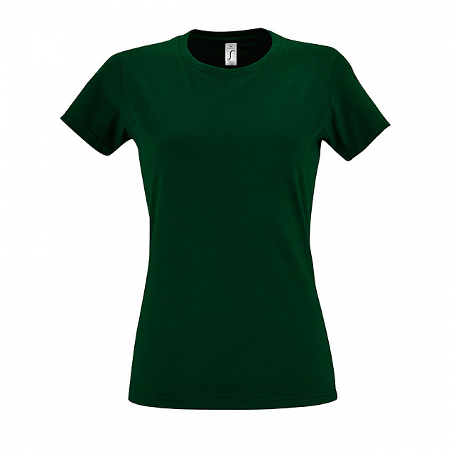 Футболка женская IMPERIAL WOMEN XL тёмно-зелёный 100% хлопок 190г/м2 с логотипом в Москве заказать по выгодной цене в кибермаркете AvroraStore