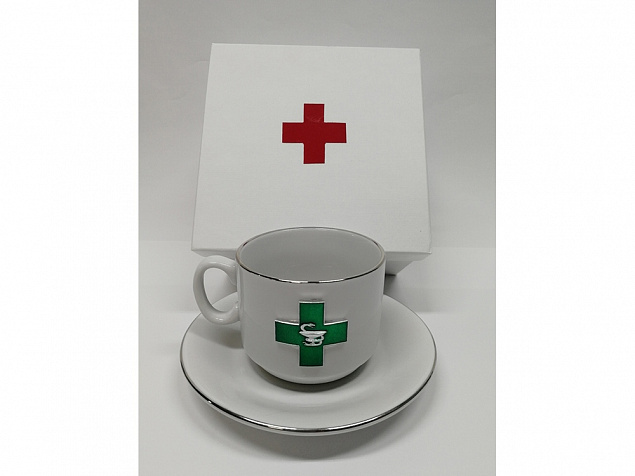 Чайная пара фарфоровая Фармацевт с логотипом в Москве заказать по выгодной цене в кибермаркете AvroraStore