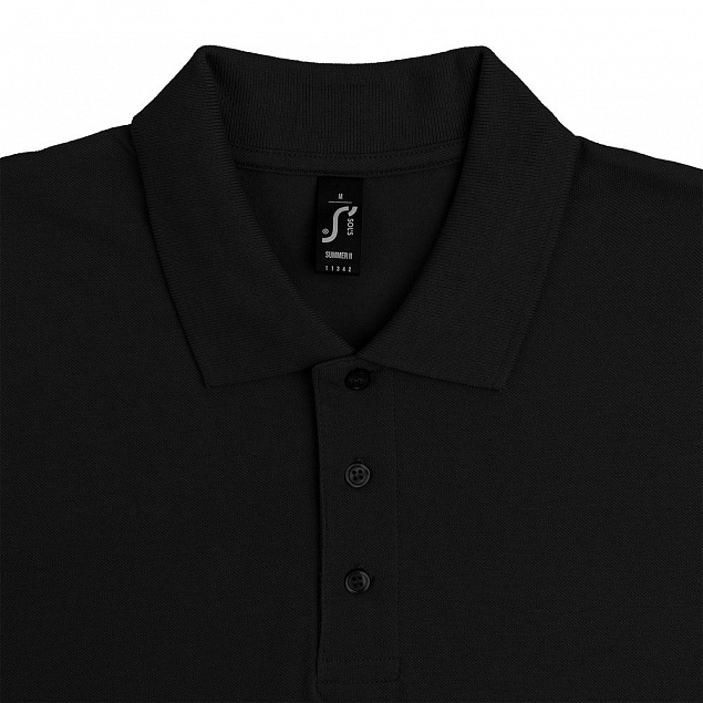 Рубашка поло мужская SUMMER 170, черная с логотипом в Москве заказать по выгодной цене в кибермаркете AvroraStore