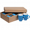 Набор кружек Good Morning c покрытием софт-тач, голубой с логотипом в Москве заказать по выгодной цене в кибермаркете AvroraStore