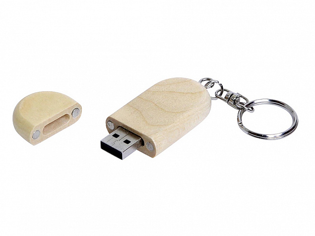 USB 2.0- флешка на 16 Гб овальной формы и колпачком с магнитом с логотипом в Москве заказать по выгодной цене в кибермаркете AvroraStore