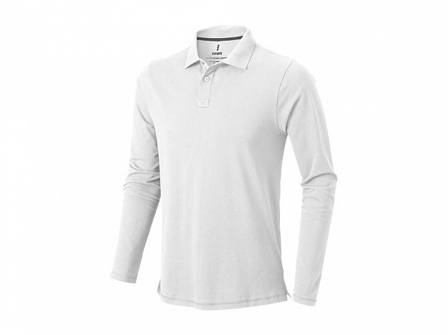 Рубашка поло Oakville мужская с длинным рукавом, белый с логотипом в Москве заказать по выгодной цене в кибермаркете AvroraStore
