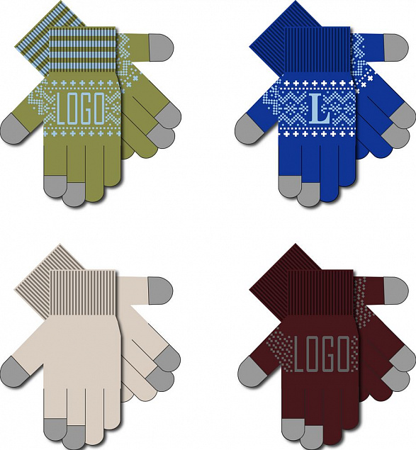 Сенсорные перчатки на заказ Guanti Tok, полушерсть с логотипом  заказать по выгодной цене в кибермаркете AvroraStore