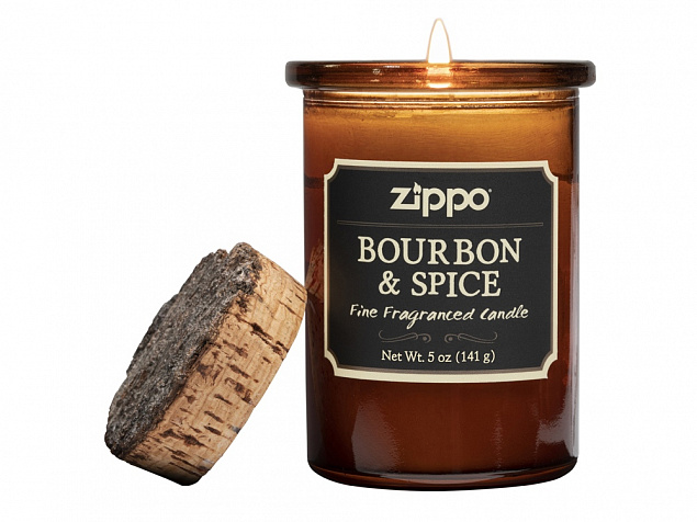 Ароматизированная свеча ZIPPO Bourbon & Spice, воск/хлопок/кора древесины/стекло, 70x100 мм с логотипом в Москве заказать по выгодной цене в кибермаркете AvroraStore