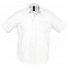 Рубашка мужская с коротким рукавом BRISBANE, белая с логотипом в Москве заказать по выгодной цене в кибермаркете AvroraStore