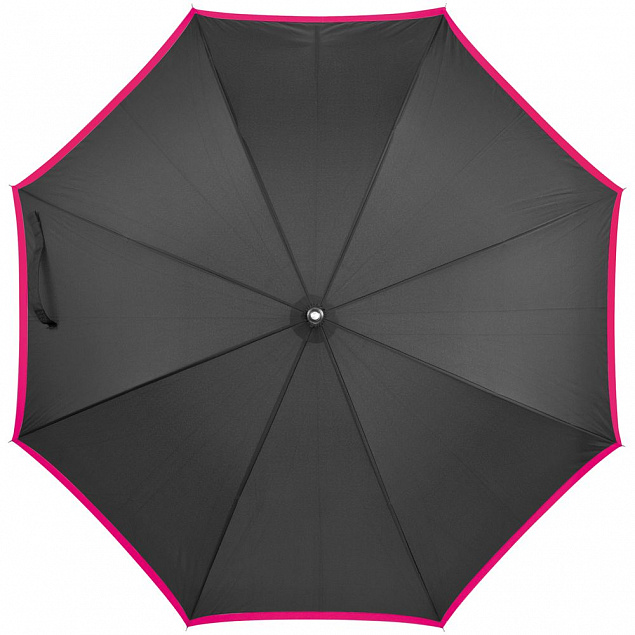 Зонт-трость Highlight, черный с розовым с логотипом в Москве заказать по выгодной цене в кибермаркете AvroraStore
