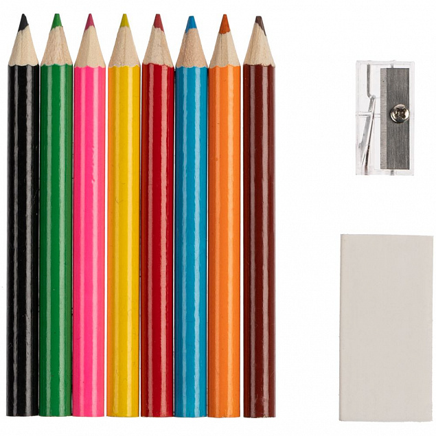 Набор Hobby с цветными карандашами, ластиком и точилкой, белый с логотипом в Москве заказать по выгодной цене в кибермаркете AvroraStore