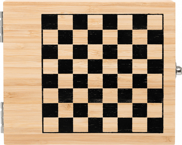 Винный набор BAMBOO CHESS с шахматной игрой, коричневый с логотипом в Москве заказать по выгодной цене в кибермаркете AvroraStore