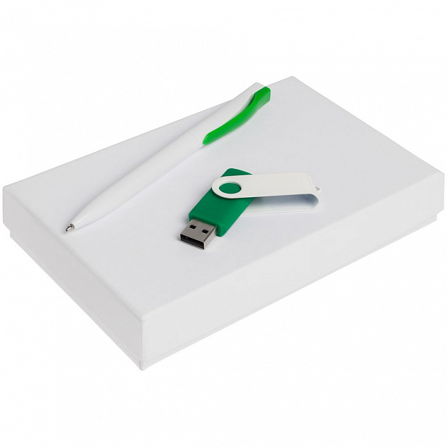 Набор Twist White, белый с зеленым, 8 Гб с логотипом в Москве заказать по выгодной цене в кибермаркете AvroraStore