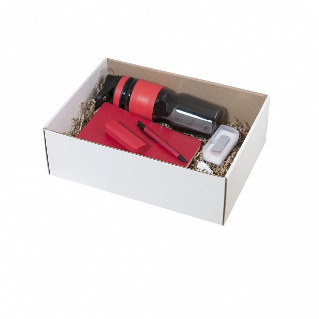 Подарочный набор Portobello красный в большой универсальной подарочной коробке (Спортбутылка, Ежедневник недат А5, Power bank, Ручка, Флешка) с логотипом в Москве заказать по выгодной цене в кибермаркете AvroraStore
