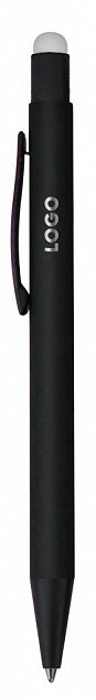Ручка шариковая Raven (черная с серебристым) с логотипом в Москве заказать по выгодной цене в кибермаркете AvroraStore