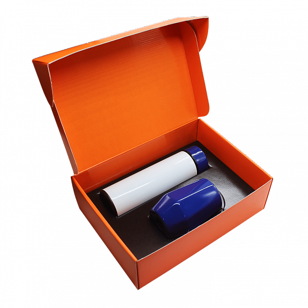 Набор Hot Box Duo  E B, белый с синим с логотипом в Москве заказать по выгодной цене в кибермаркете AvroraStore