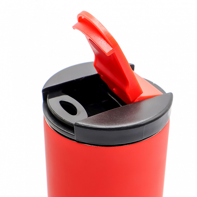 Термокружка с двойной металлической стенкой Rolly софт-тач - Красный PP с логотипом в Москве заказать по выгодной цене в кибермаркете AvroraStore