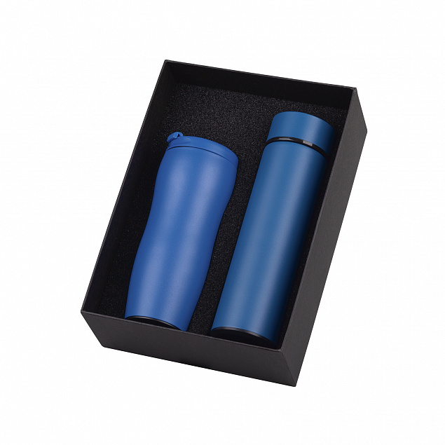 Набор подарочный "Дуэт", синий с логотипом  заказать по выгодной цене в кибермаркете AvroraStore