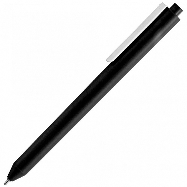 Ручка шариковая Pigra P03 Mat, черная с белым с логотипом в Москве заказать по выгодной цене в кибермаркете AvroraStore