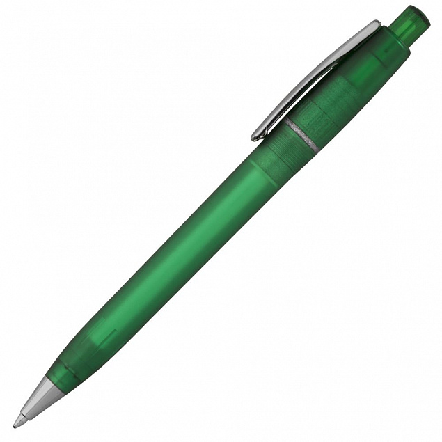 Ручка шариковая Semyr Frost, зеленая с логотипом в Москве заказать по выгодной цене в кибермаркете AvroraStore