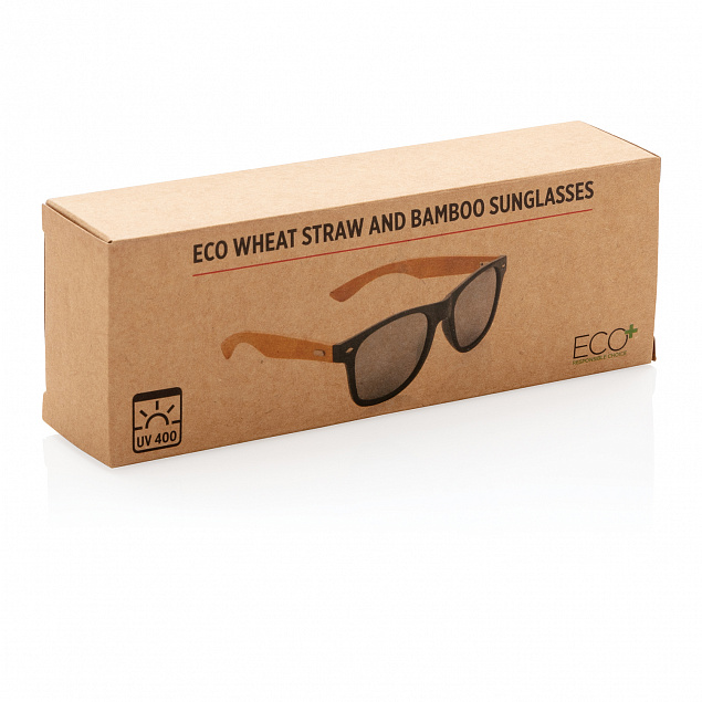 Солнцезащитные очки Wheat straw с бамбуковыми дужками с логотипом в Москве заказать по выгодной цене в кибермаркете AvroraStore