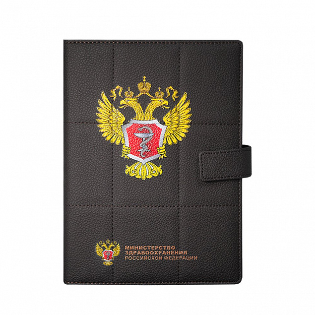 Ежедневник-портфолио Royal, коричневый, эко-кожа, недатированный кремовый блок, VIP- подарочная коробка на магните с салфеткой с логотипом в Москве заказать по выгодной цене в кибермаркете AvroraStore