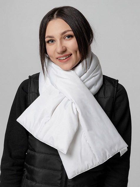 Шарф Shelter, белый с логотипом в Москве заказать по выгодной цене в кибермаркете AvroraStore