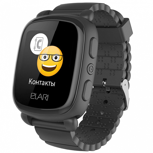 Умные часы для детей Elari KidPhone 2, черные с логотипом в Москве заказать по выгодной цене в кибермаркете AvroraStore