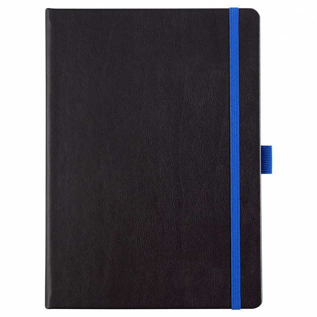 Ежедневник Tone недатированный, черный с синим с логотипом в Москве заказать по выгодной цене в кибермаркете AvroraStore