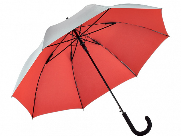 Зонт-трость «Double silver» с логотипом в Москве заказать по выгодной цене в кибермаркете AvroraStore