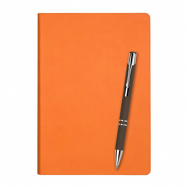 Подарочный набор Sky/Alpha, оранжевый (ежедневник недат А5, ручка) с логотипом в Москве заказать по выгодной цене в кибермаркете AvroraStore