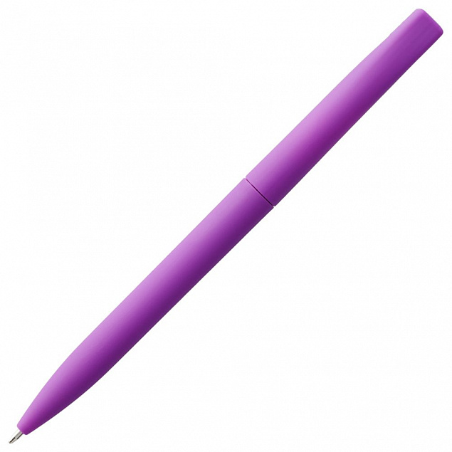 Ручка шариковая Pin Soft Touch, фиолетовая с логотипом в Москве заказать по выгодной цене в кибермаркете AvroraStore