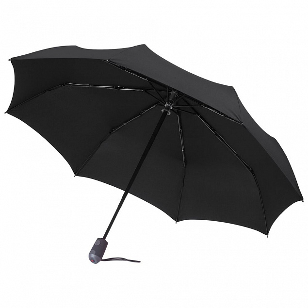Зонт складной E.200, черный с логотипом в Москве заказать по выгодной цене в кибермаркете AvroraStore