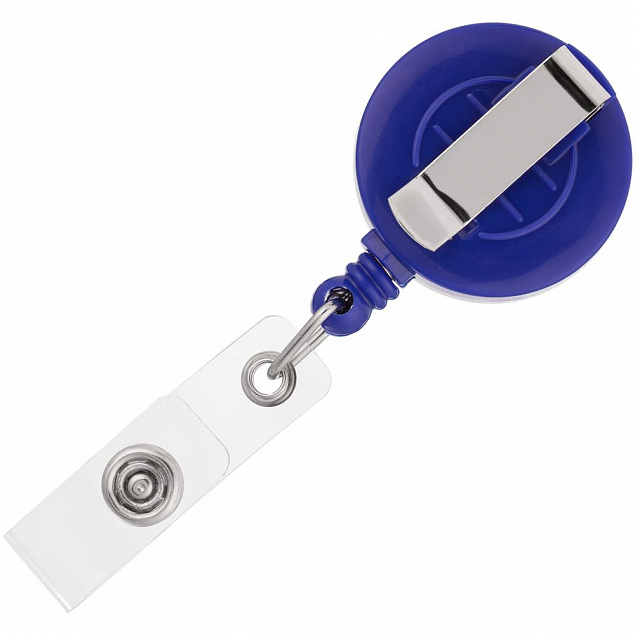 Ретрактор Attach, синий с логотипом  заказать по выгодной цене в кибермаркете AvroraStore