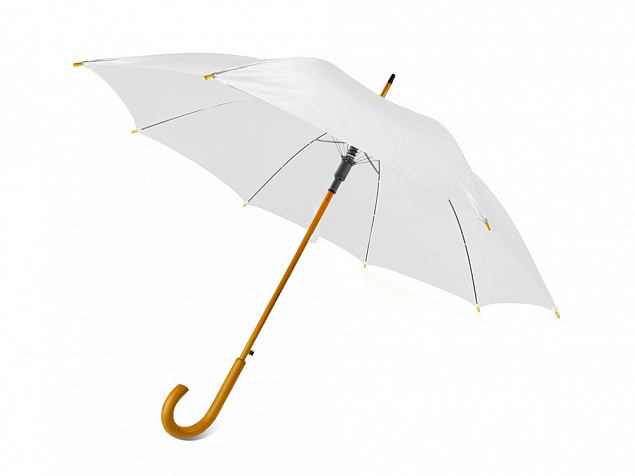 Зонт-трость Радуга, белый с логотипом  заказать по выгодной цене в кибермаркете AvroraStore