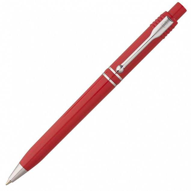 Ручка шариковая Raja Chrome, красная с логотипом в Москве заказать по выгодной цене в кибермаркете AvroraStore