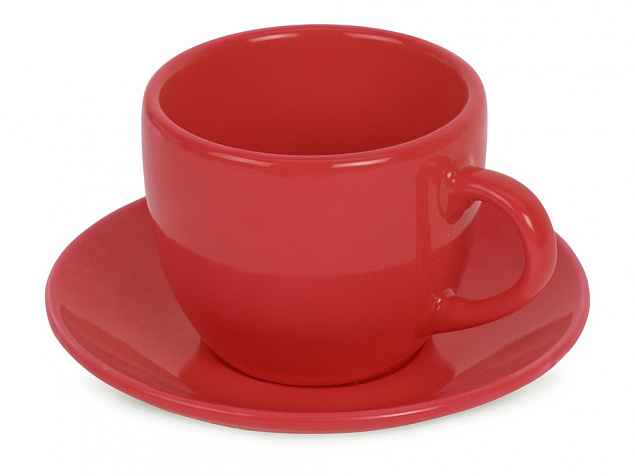 Чайная пара Melissa керамическая, красный (Р) с логотипом в Москве заказать по выгодной цене в кибермаркете AvroraStore