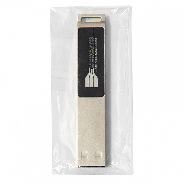 USB flash-карта LED с белой подсветкой (32Гб), серебристая, 6,6х1,2х0,45 см, металл с логотипом в Москве заказать по выгодной цене в кибермаркете AvroraStore