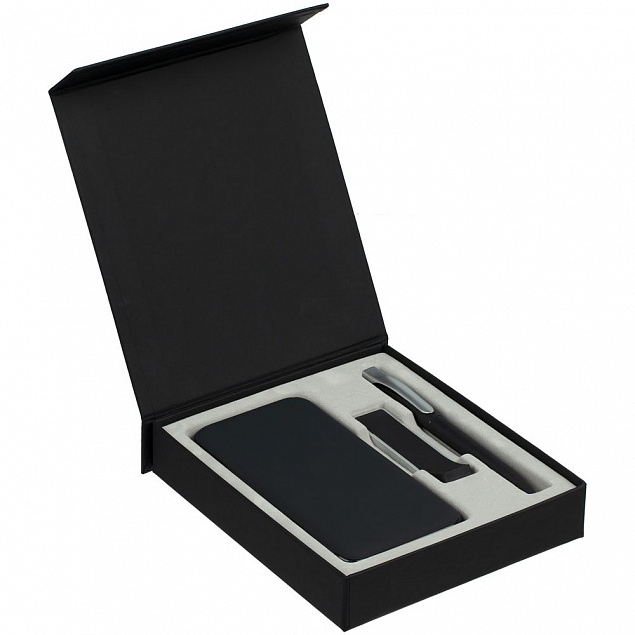 Коробка Rapture для аккумулятора 10000 мАч, флешки и ручки, черная с логотипом в Москве заказать по выгодной цене в кибермаркете AvroraStore